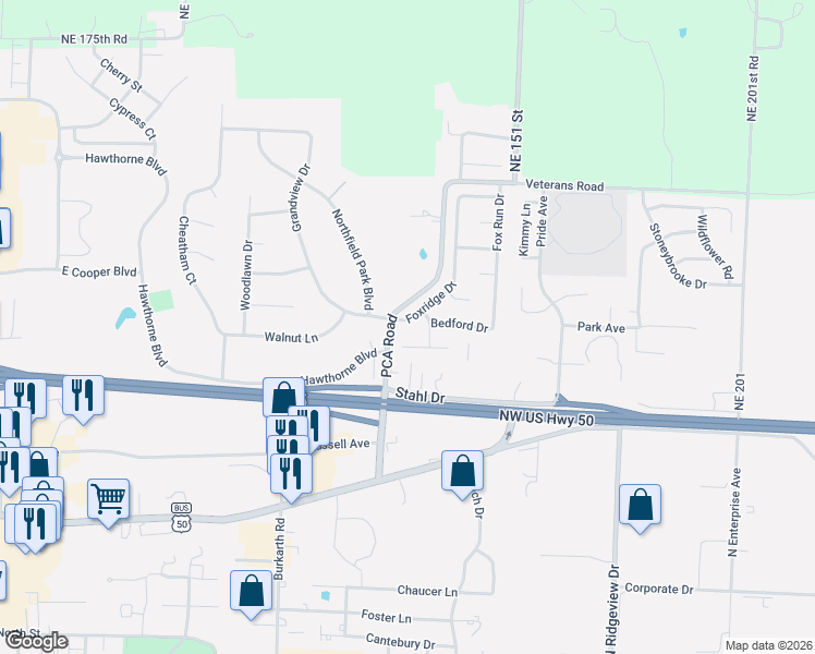 map of restaurants, bars, coffee shops, grocery stores, and more near 903 Coventry Court in Warrensburg