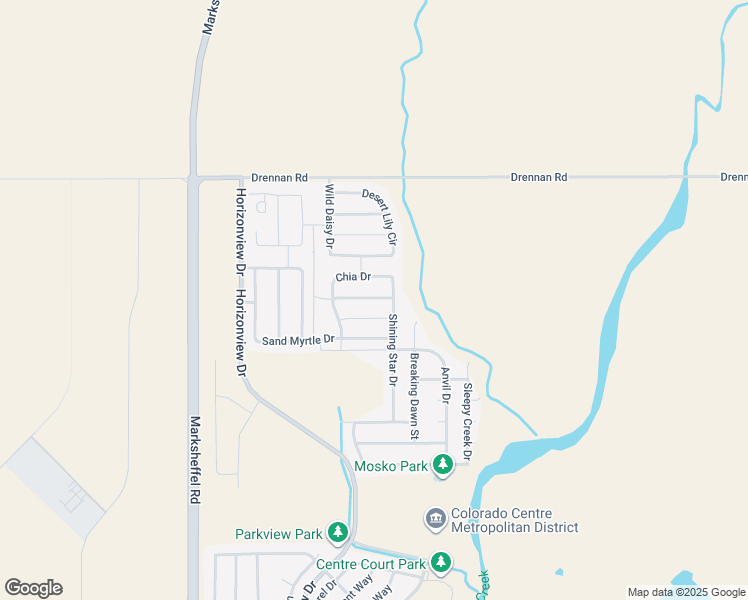 map of restaurants, bars, coffee shops, grocery stores, and more near 9564 Desert Poppy Lane in Colorado Springs