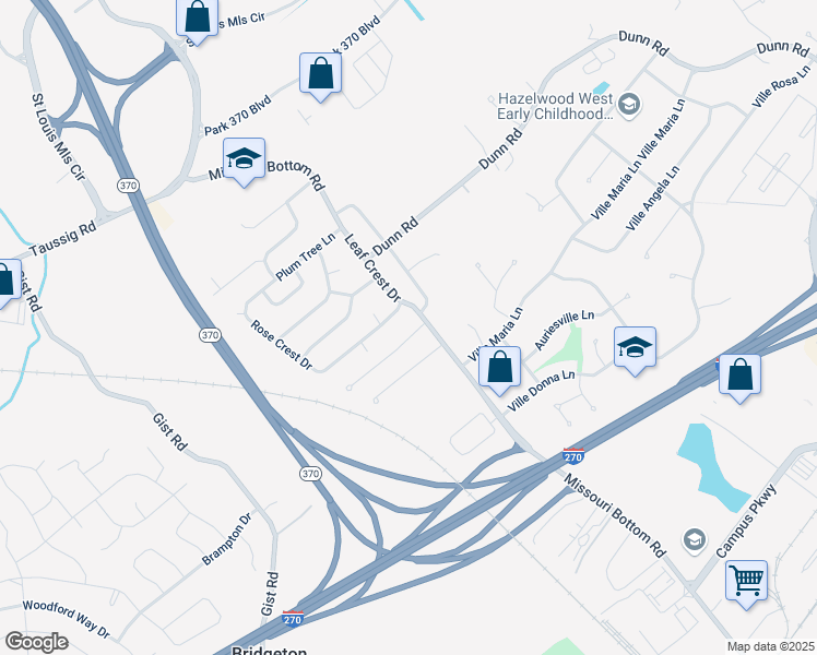 map of restaurants, bars, coffee shops, grocery stores, and more near 4977 Hurstborough Court in Hazelwood