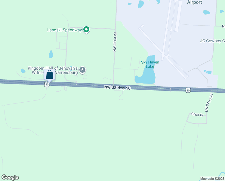 map of restaurants, bars, coffee shops, grocery stores, and more near U.S. 50 in Centerview