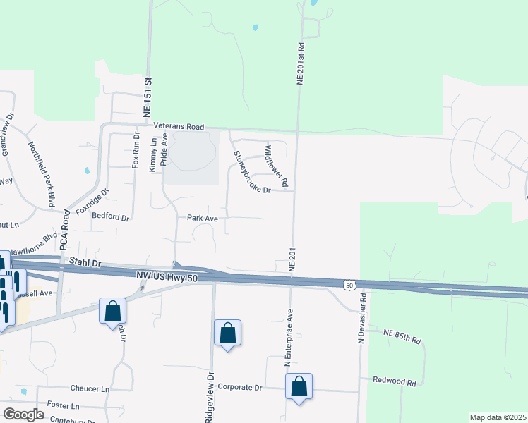 map of restaurants, bars, coffee shops, grocery stores, and more near 1517 Park Avenue in Warrensburg
