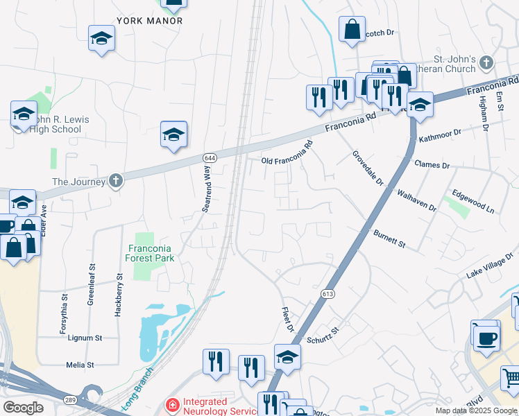 map of restaurants, bars, coffee shops, grocery stores, and more near 6278 Wills Street in Alexandria