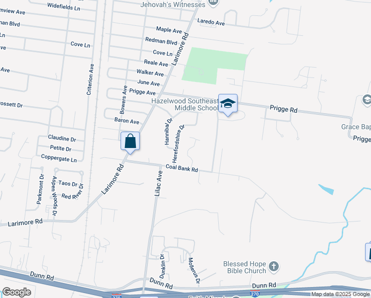 map of restaurants, bars, coffee shops, grocery stores, and more near 11579 Joslyn Court in St. Louis