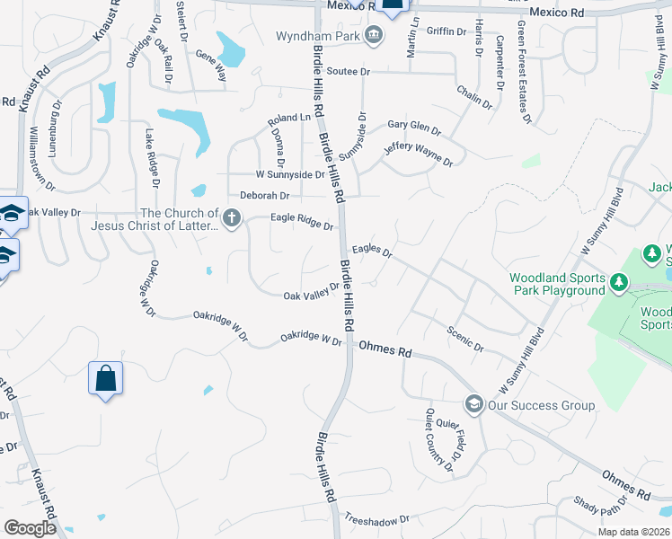 map of restaurants, bars, coffee shops, grocery stores, and more near 11 Rustic Creek Court in St. Peters