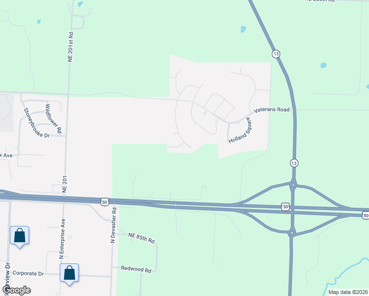 map of restaurants, bars, coffee shops, grocery stores, and more near 1209 Rich Boulevard in Warrensburg