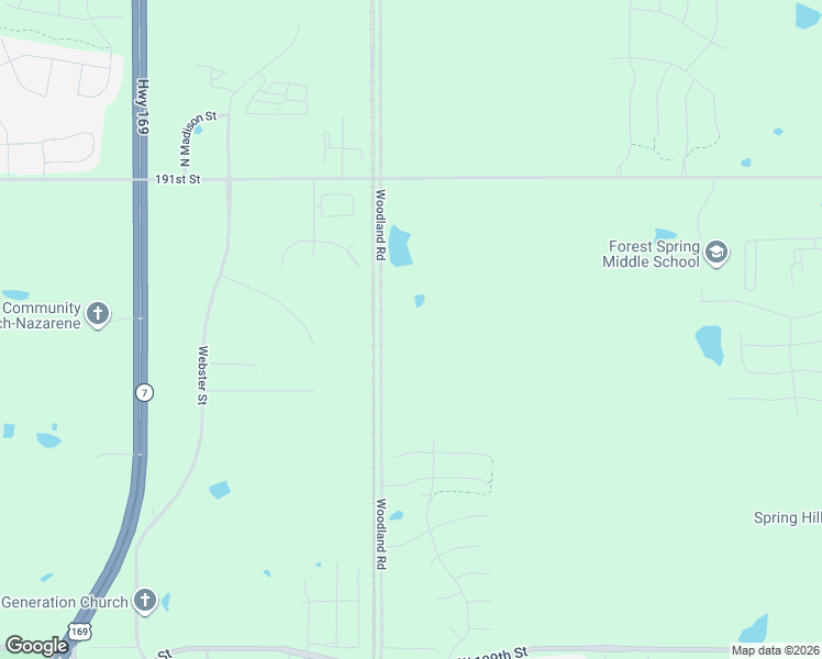map of restaurants, bars, coffee shops, grocery stores, and more near 19151 South Woodland Road in Spring Hill