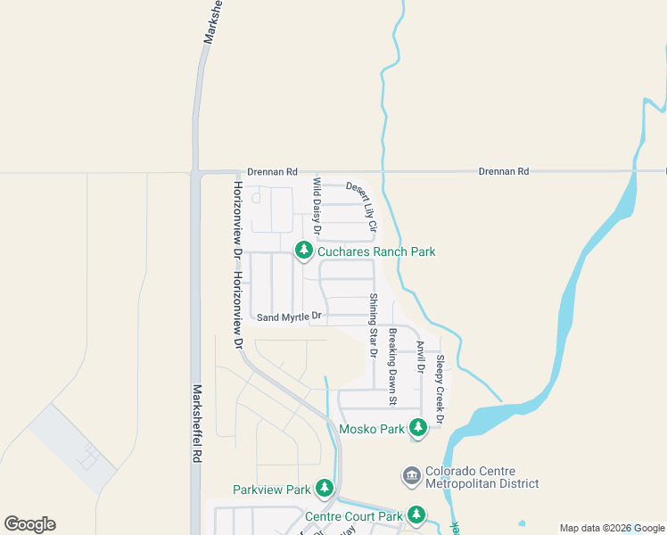 map of restaurants, bars, coffee shops, grocery stores, and more near 9511 Desert Lily Circle in Colorado Springs