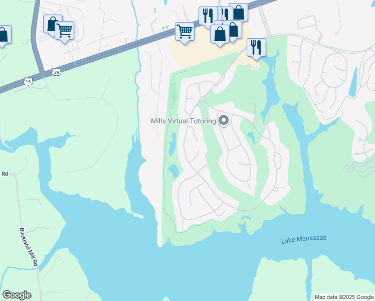 map of restaurants, bars, coffee shops, grocery stores, and more near 15709 Spyglass Hill Loop in Gainesville