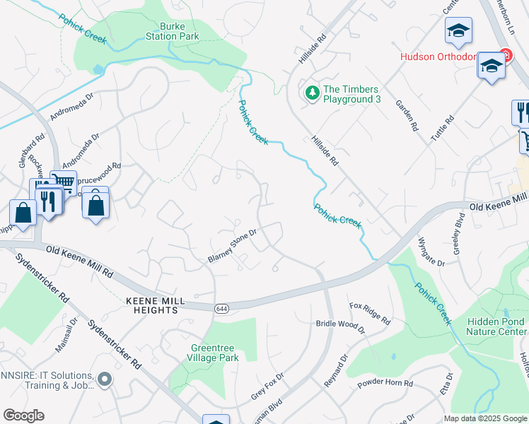 map of restaurants, bars, coffee shops, grocery stores, and more near 6396 Shaundale Drive in Springfield