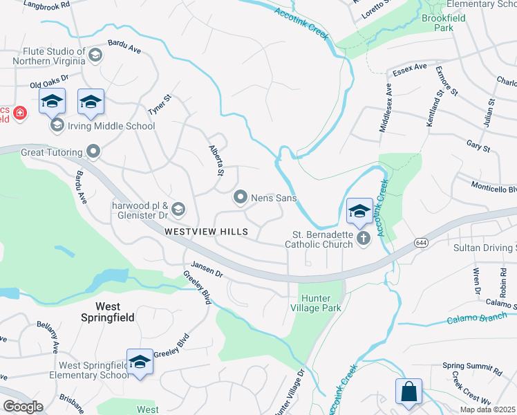map of restaurants, bars, coffee shops, grocery stores, and more near 7826 Glenister Dr in Springfield