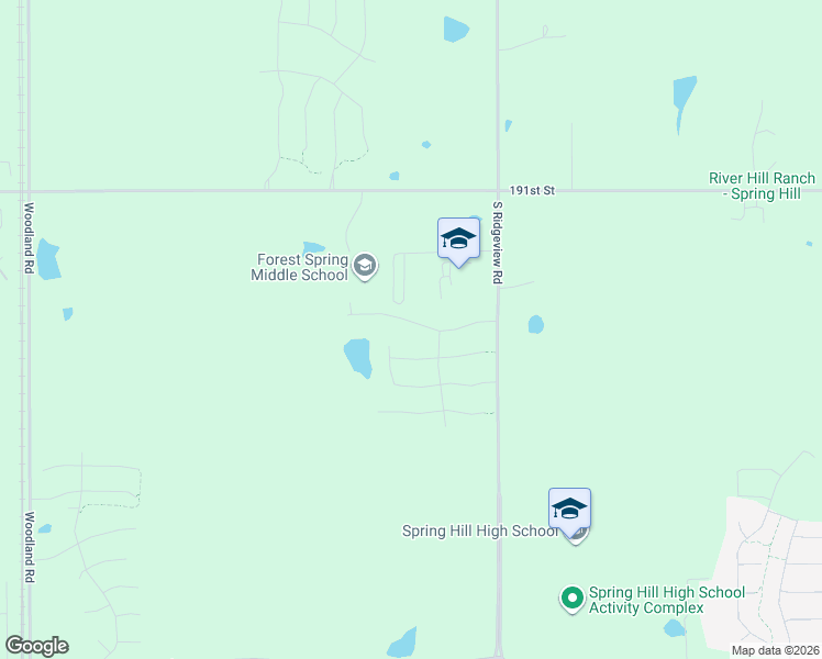 map of restaurants, bars, coffee shops, grocery stores, and more near 18448 193rd Street in Spring Hill