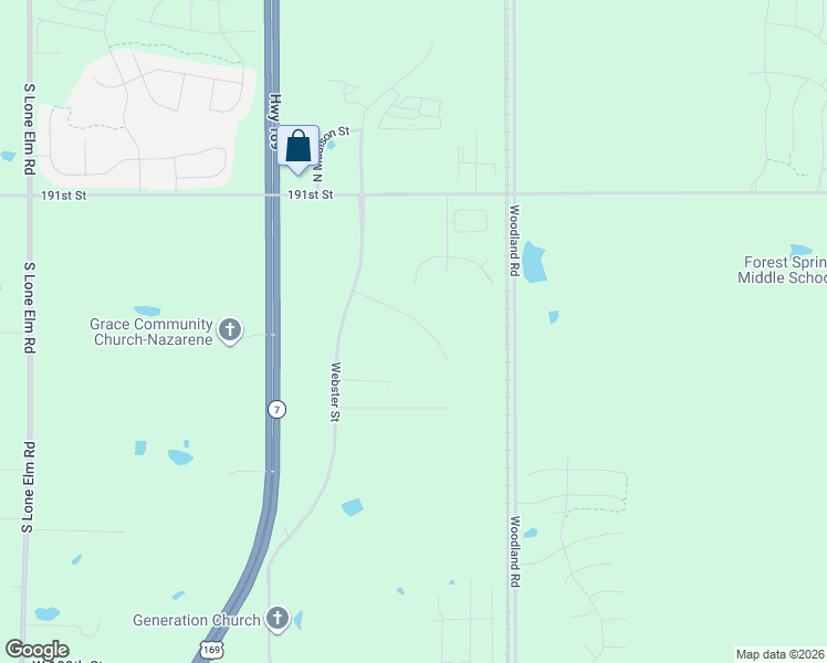 map of restaurants, bars, coffee shops, grocery stores, and more near 19306 Lincoln Street in Spring Hill