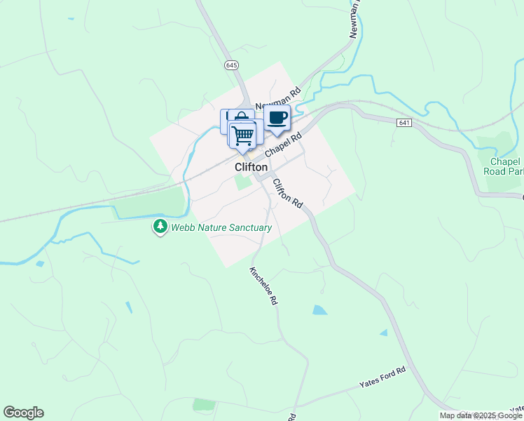 map of restaurants, bars, coffee shops, grocery stores, and more near 7204 Main Street in Clifton