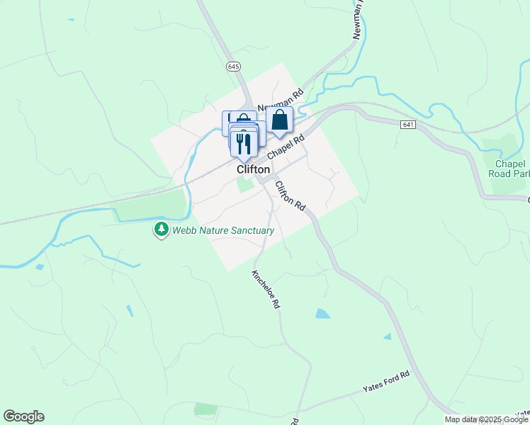 map of restaurants, bars, coffee shops, grocery stores, and more near 7204 Main Street in Clifton