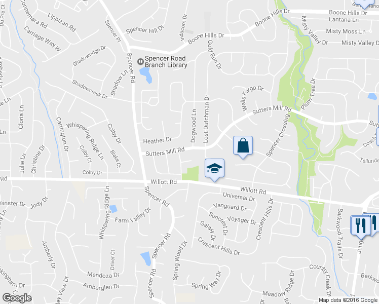 map of restaurants, bars, coffee shops, grocery stores, and more near 405 Sutters Mill Rd in St Peters