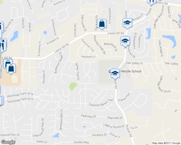 map of restaurants, bars, coffee shops, grocery stores, and more near 220 Equestrian Downs Drive in St. Peters