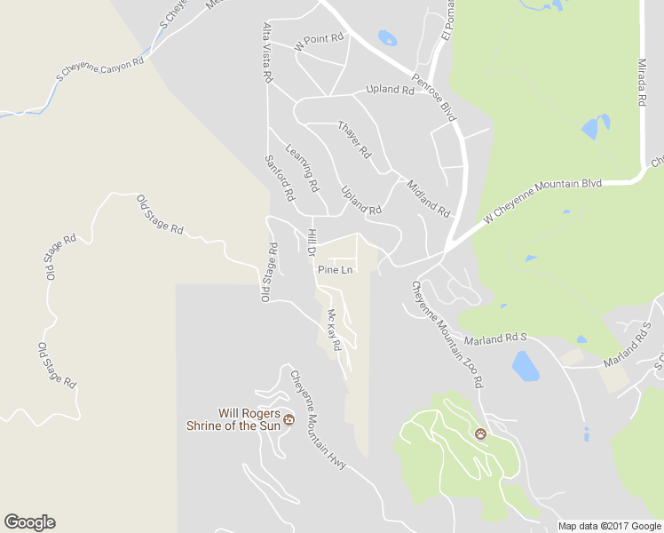 map of restaurants, bars, coffee shops, grocery stores, and more near 1745 Spruce Lane in Colorado Springs