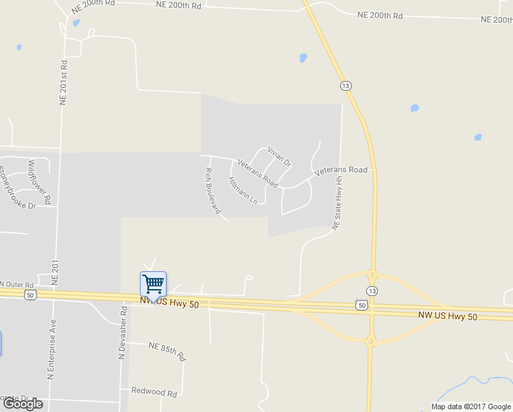 map of restaurants, bars, coffee shops, grocery stores, and more near 1214 Hillmann Lane in Warrensburg