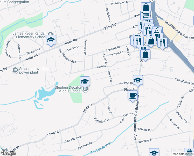map of restaurants, bars, coffee shops, grocery stores, and more near 5904 Sellner Lane in Clinton