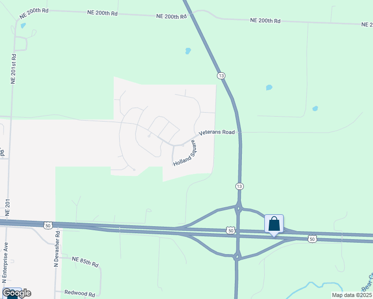 map of restaurants, bars, coffee shops, grocery stores, and more near 1211 Holland Square in Warrensburg