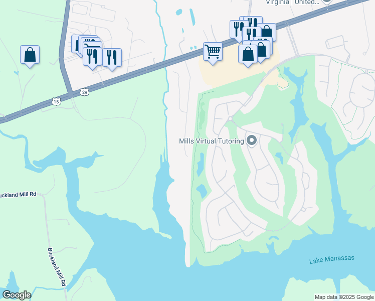 map of restaurants, bars, coffee shops, grocery stores, and more near 8103 Tysons Oaks Court in Gainesville