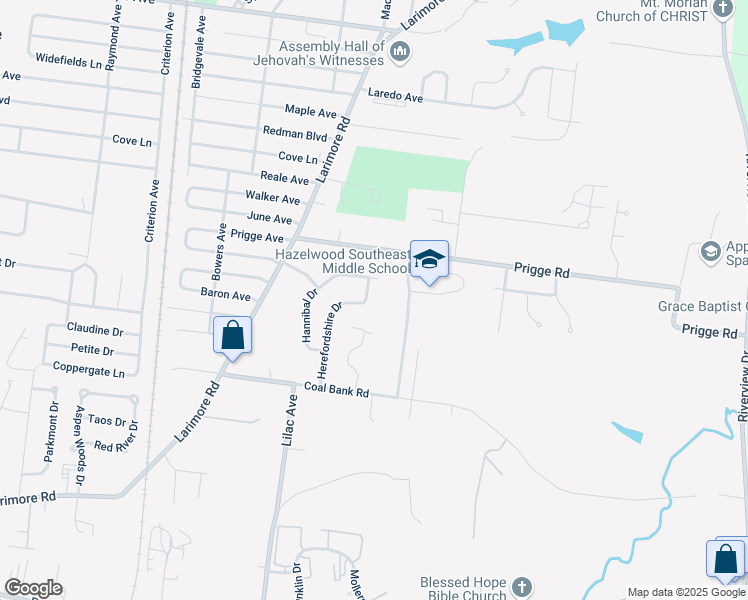 map of restaurants, bars, coffee shops, grocery stores, and more near 11668 Herefordshire Drive in St. Louis