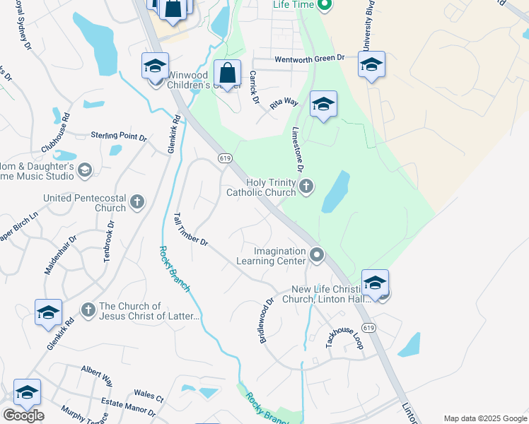 map of restaurants, bars, coffee shops, grocery stores, and more near 8207 Peggy's Court in Gainesville