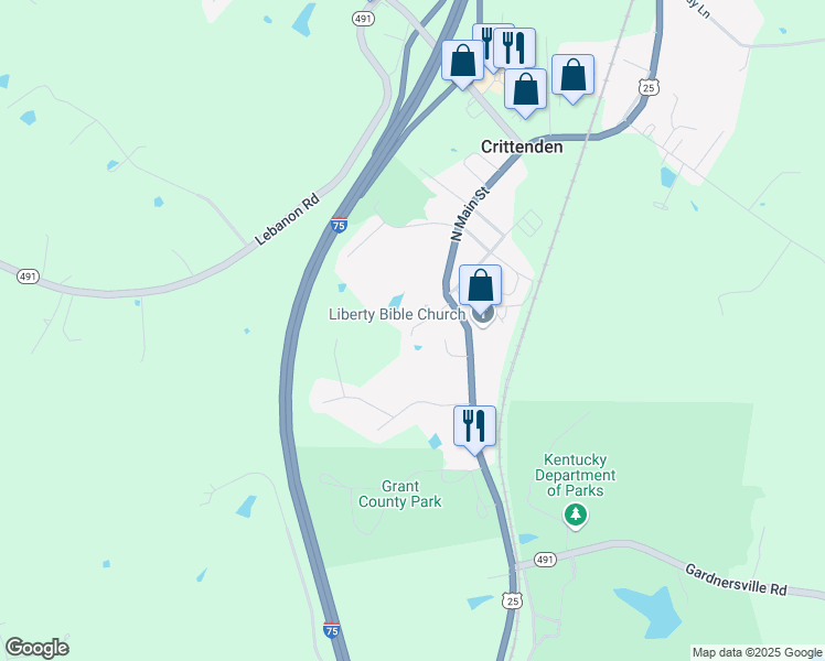 map of restaurants, bars, coffee shops, grocery stores, and more near 30 Vincent Boulevard in Crittenden
