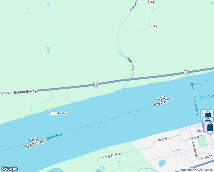 map of restaurants, bars, coffee shops, grocery stores, and more near 1002 U.S. 52 in Georgetown