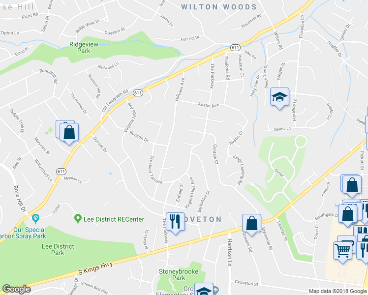 map of restaurants, bars, coffee shops, grocery stores, and more near 3715 Logan Court in Alexandria