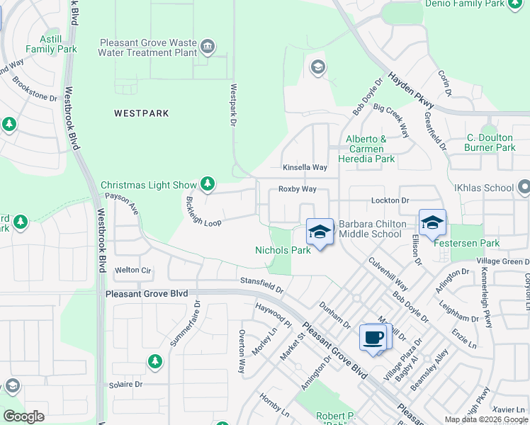 map of restaurants, bars, coffee shops, grocery stores, and more near 2719 Woodgate Way in Roseville