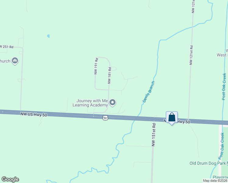 map of restaurants, bars, coffee shops, grocery stores, and more near 120 Northwest 171 Road in Warrensburg