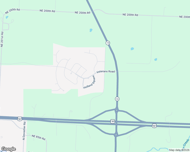 map of restaurants, bars, coffee shops, grocery stores, and more near 1227 Holland Square in Warrensburg