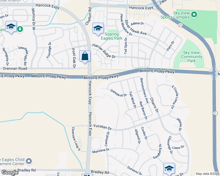 map of restaurants, bars, coffee shops, grocery stores, and more near 4866 Daredevil Drive in Colorado Springs