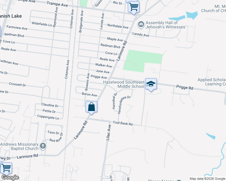 map of restaurants, bars, coffee shops, grocery stores, and more near 1058 Briarbrae Drive in St. Louis