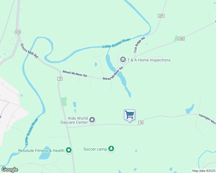 map of restaurants, bars, coffee shops, grocery stores, and more near 60 Dawson Drive in Wheelersburg
