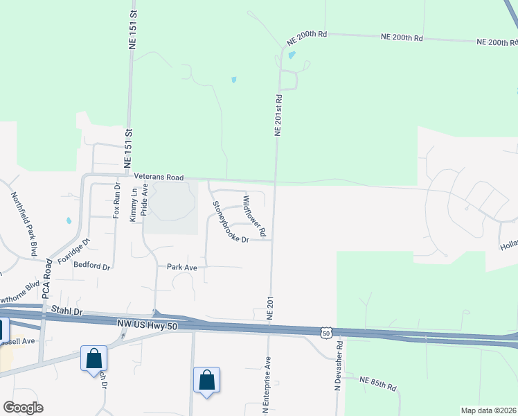 map of restaurants, bars, coffee shops, grocery stores, and more near 1302 Cloverleaf Court in Warrensburg