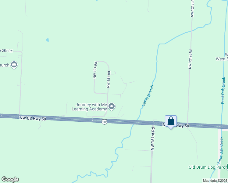 map of restaurants, bars, coffee shops, grocery stores, and more near 120 Northwest 171 Road in Warrensburg