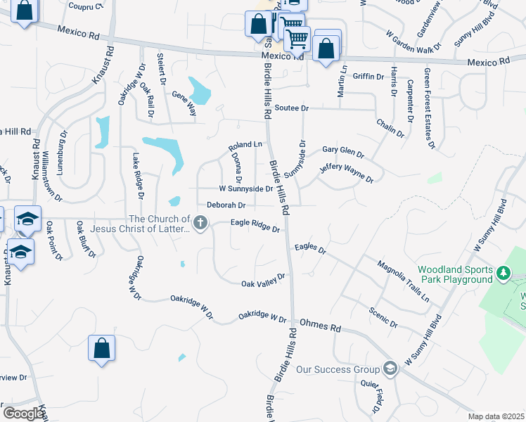 map of restaurants, bars, coffee shops, grocery stores, and more near 416 Eagle Ridge Drive in St. Peters