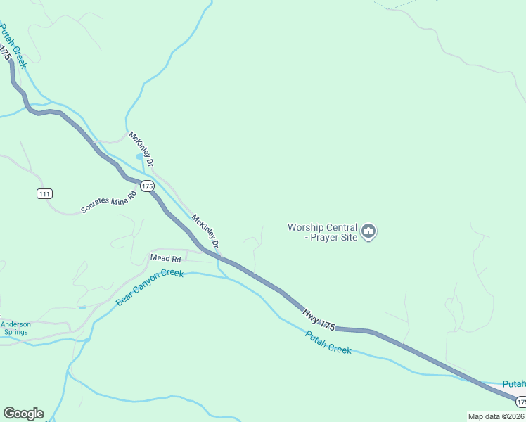 map of restaurants, bars, coffee shops, grocery stores, and more near 19576 Highway 175 in Middletown