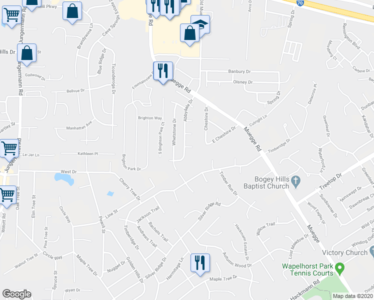 map of restaurants, bars, coffee shops, grocery stores, and more near 2 Ringway in St. Charles