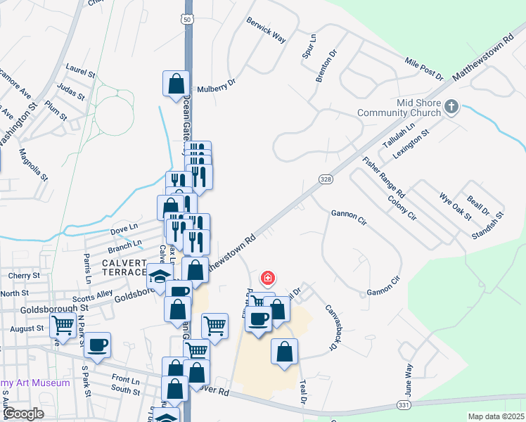 map of restaurants, bars, coffee shops, grocery stores, and more near 29418 Cortland Way in Easton