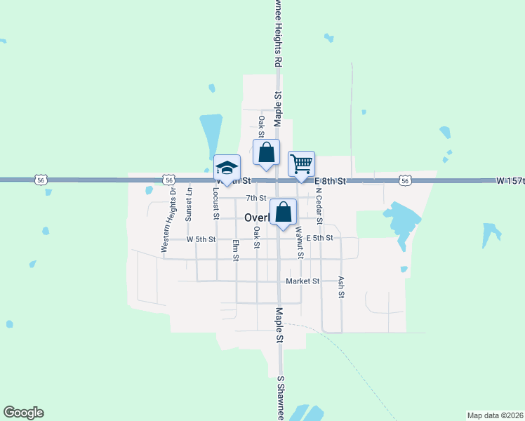 map of restaurants, bars, coffee shops, grocery stores, and more near in Overbrook