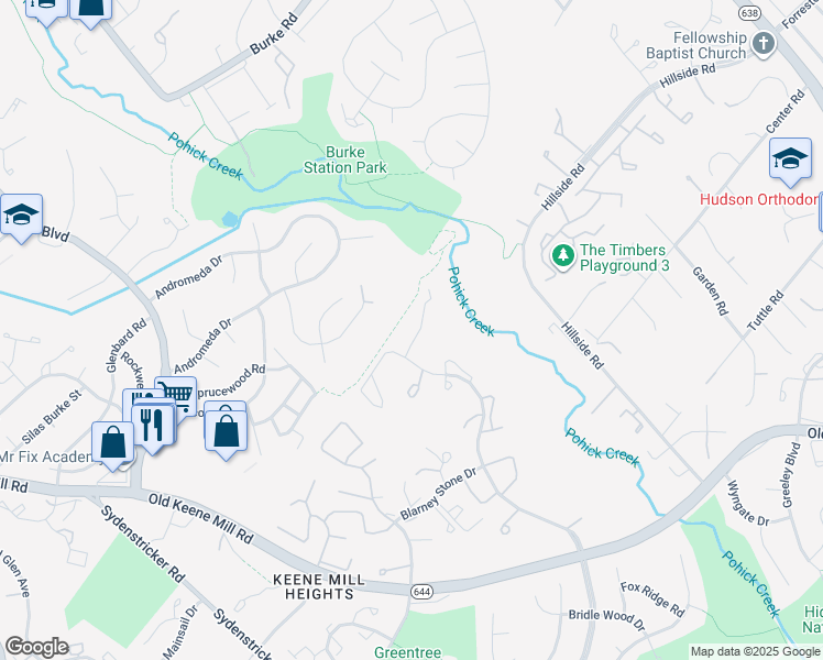 map of restaurants, bars, coffee shops, grocery stores, and more near 6272 Rathlin Drive in Springfield