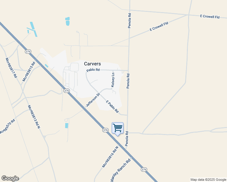 map of restaurants, bars, coffee shops, grocery stores, and more near 416 Jefferson Drive in Round Mountain