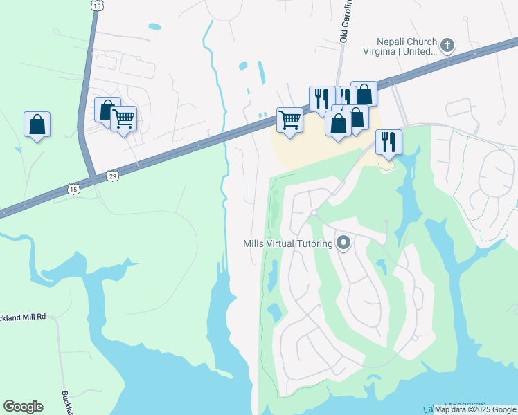 map of restaurants, bars, coffee shops, grocery stores, and more near 8061 Tysons Oaks Court in Gainesville