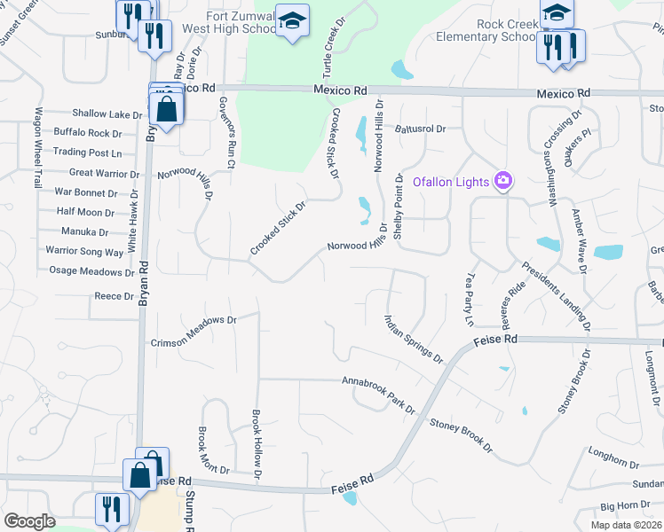 map of restaurants, bars, coffee shops, grocery stores, and more near 1400 Soaring Eagle Drive in O'Fallon