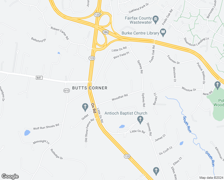 map of restaurants, bars, coffee shops, grocery stores, and more near 10928 Woodfair Road in Fairfax Station