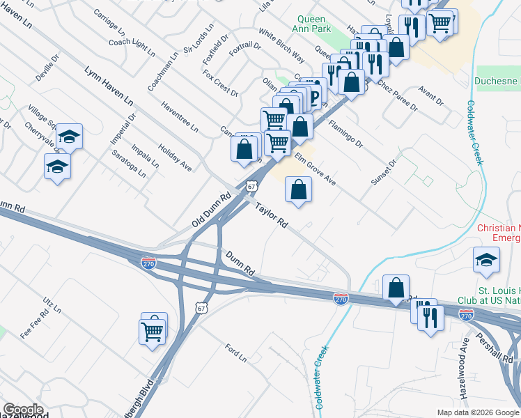 map of restaurants, bars, coffee shops, grocery stores, and more near 322 Taylor Rd in Hazelwood