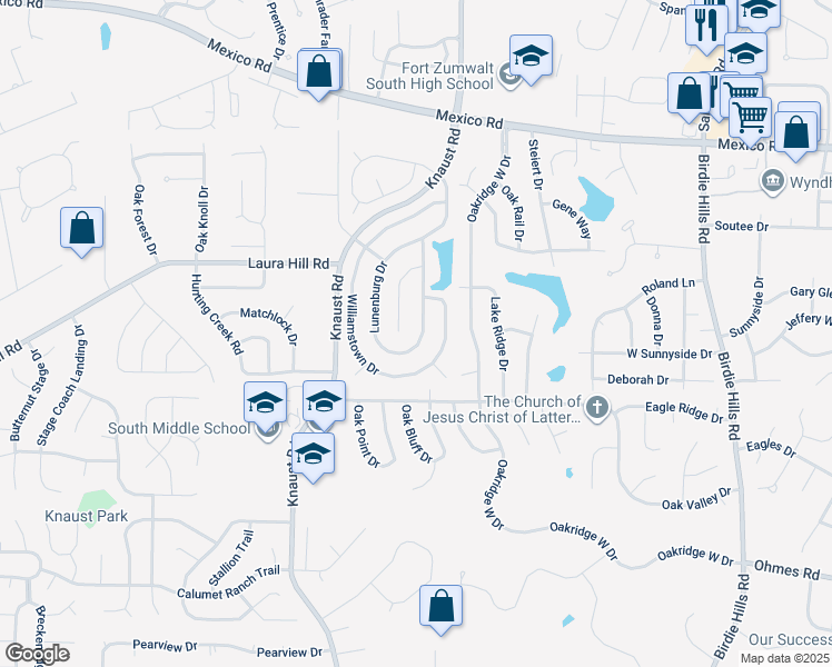 map of restaurants, bars, coffee shops, grocery stores, and more near 2002 Lunenburg Drive in St. Peters